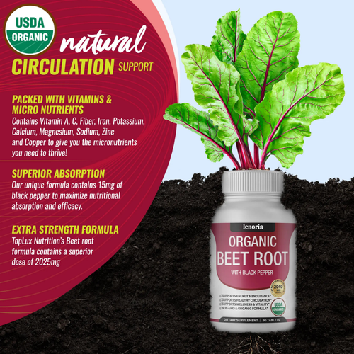 Organic Beet Root & Black Pepper Tablets